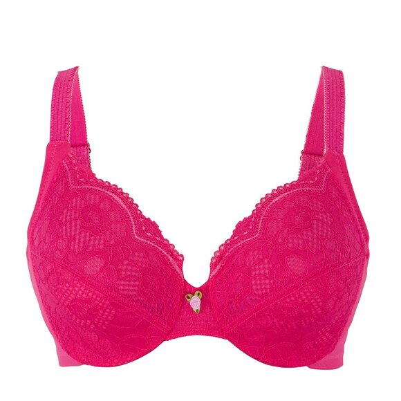 Set of 3! 36D Wonderwire PINK Lace Bra (Side-Smoothing) MAX-COMFORT Fuchsia NEW - Picture 2 of 15